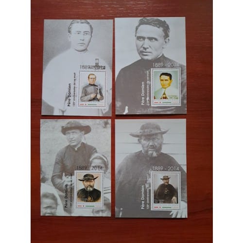 2211169 Niger 4 sheets Father Damien 1889-2014